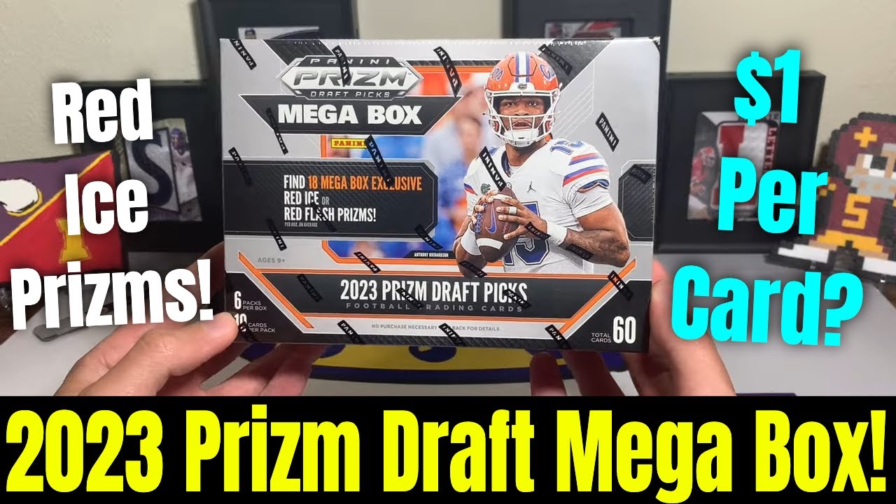 These Red Cracked Ice Prizms Look SWEET! 2023 Prizm Draft Picks Football Mega Box Opening!