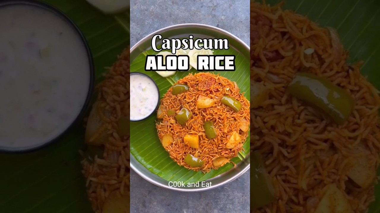Aloo Capsicum Rice😍❤️#rice #biryani #ricerecipes #recipeshorts #cookingvideo #foodshort#foodrecipes