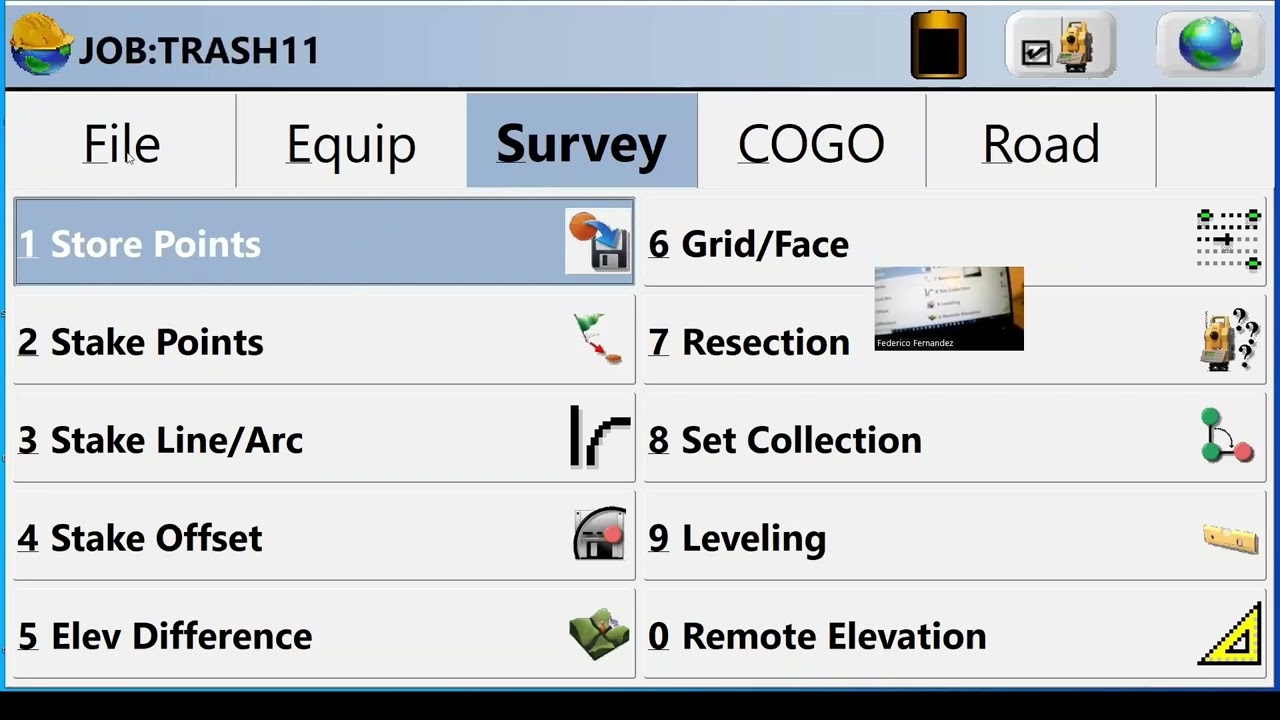 Online Demo of SurvCE with Total Station for the Surveying Project