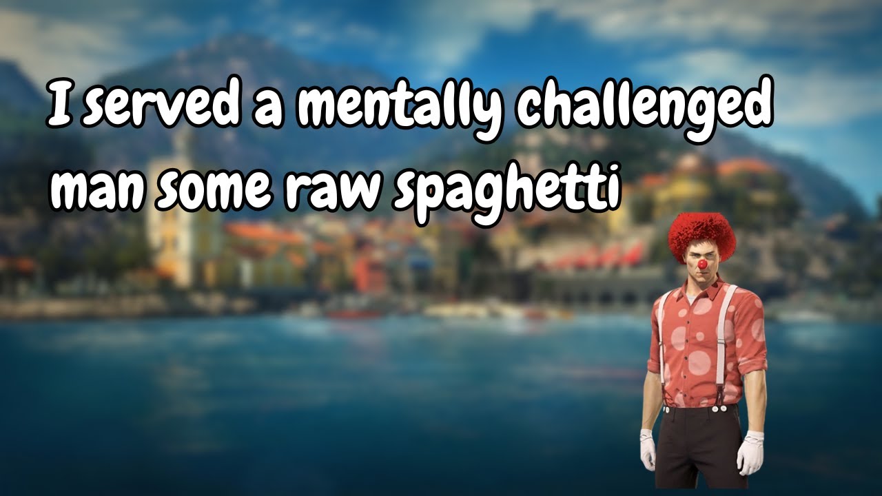 Being a menace in Hitman Sapenza for the lols