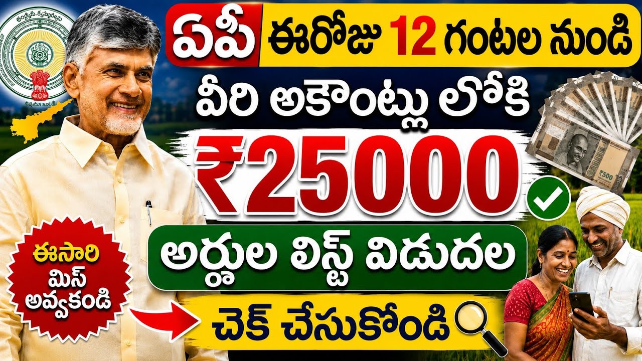 AP: ₹25,000 to be Credited to Accounts Starting at 12 PM Today, Eligible List Released | Nethanna...