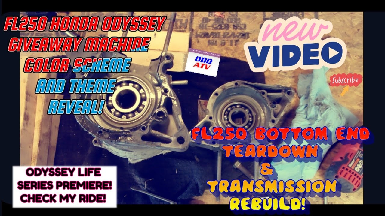 OL EP32! HONDA ODYSSEY FL250 GEARBOX REBUILD, ENGINE BOTTOM END TEAR DOWN! #odysseylife #honda