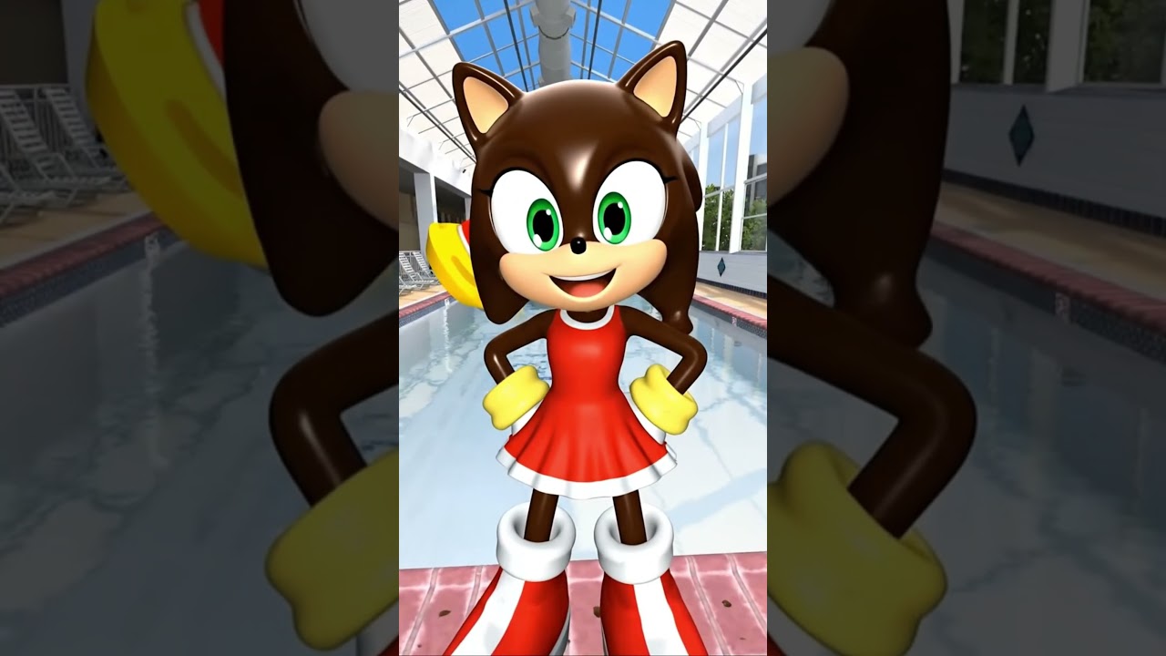 ALL NEW FOOD CHALLANGE SONIC AMY AND SHADOW INSIDE POOL 