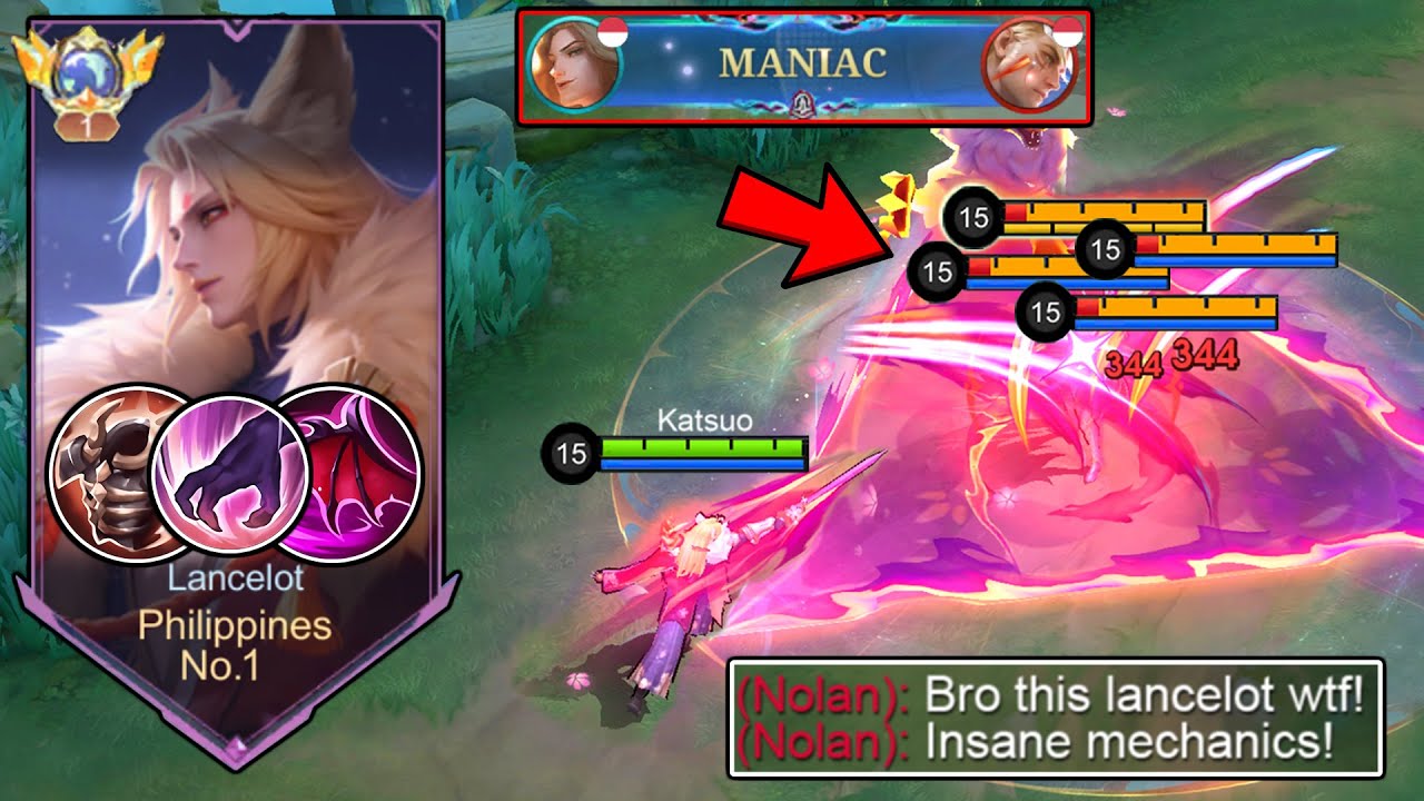MANIAC!! LANCELOT HARD CARRY MATCH IN MY LAST MATCH TO MYTHIC SOLO RANK! (INTENSE MATCH!) - MLBB
