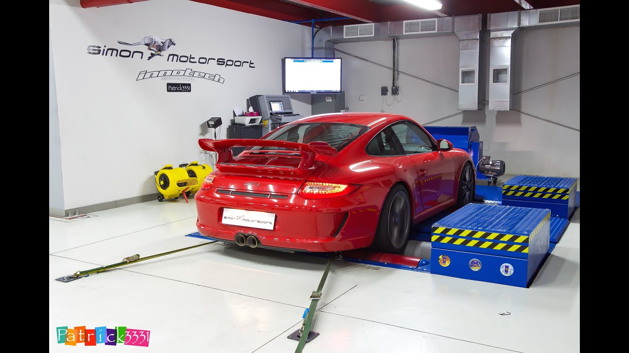 Porsche 997.2 GT3 - Akrapovic Exhaust & custom dyno tune - LOUD revs & dyno run @SimonMotorSportDXB