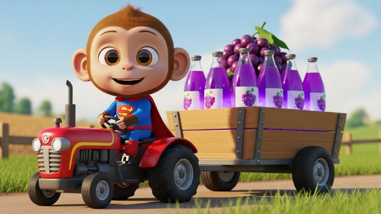 Kiki Monkey Harvest Grapes On The Farm -  Kiki Monkey Daily Adventure