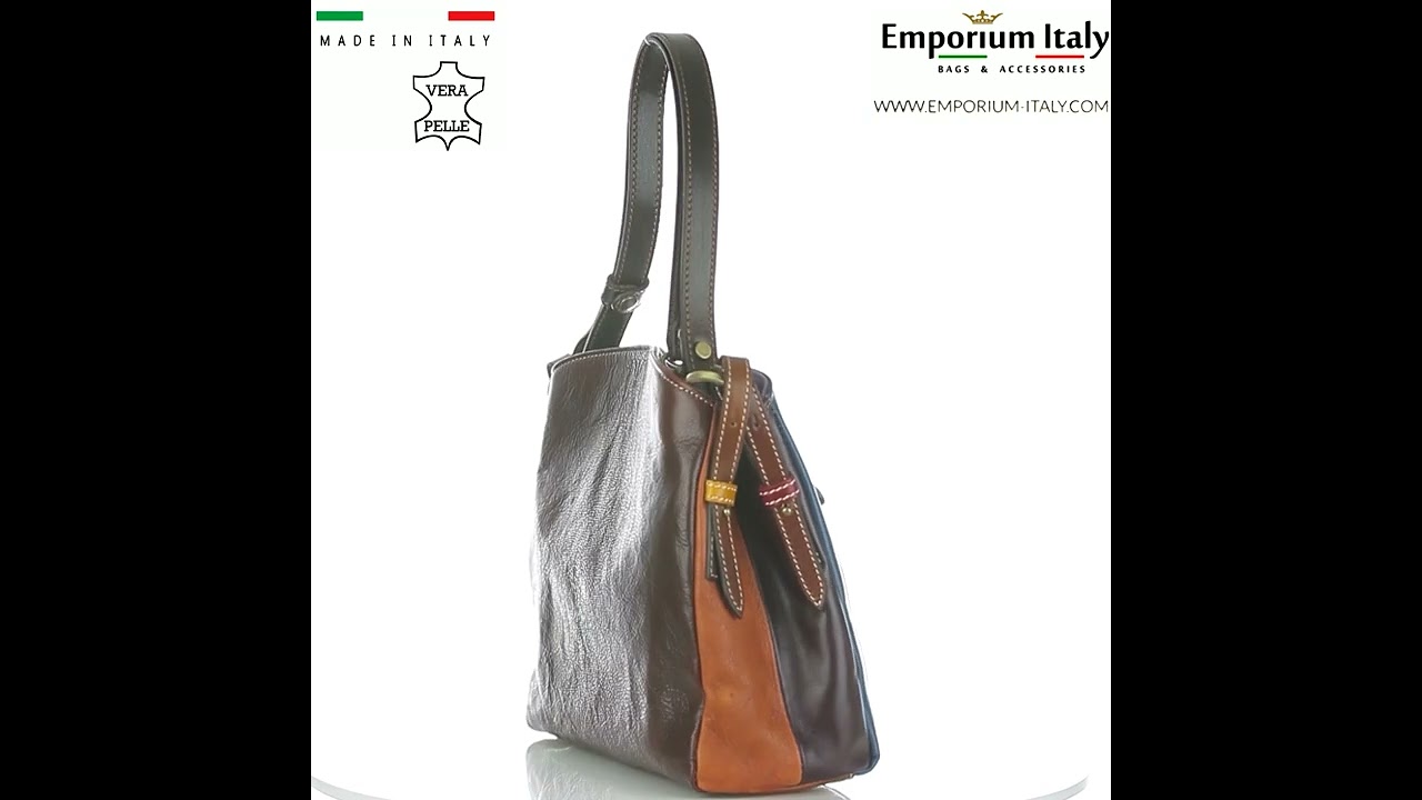 Borsa donna Ornella, vera pelle, MULTICOLOR base blu, CHIAROSCURO, MADE IN ITALY