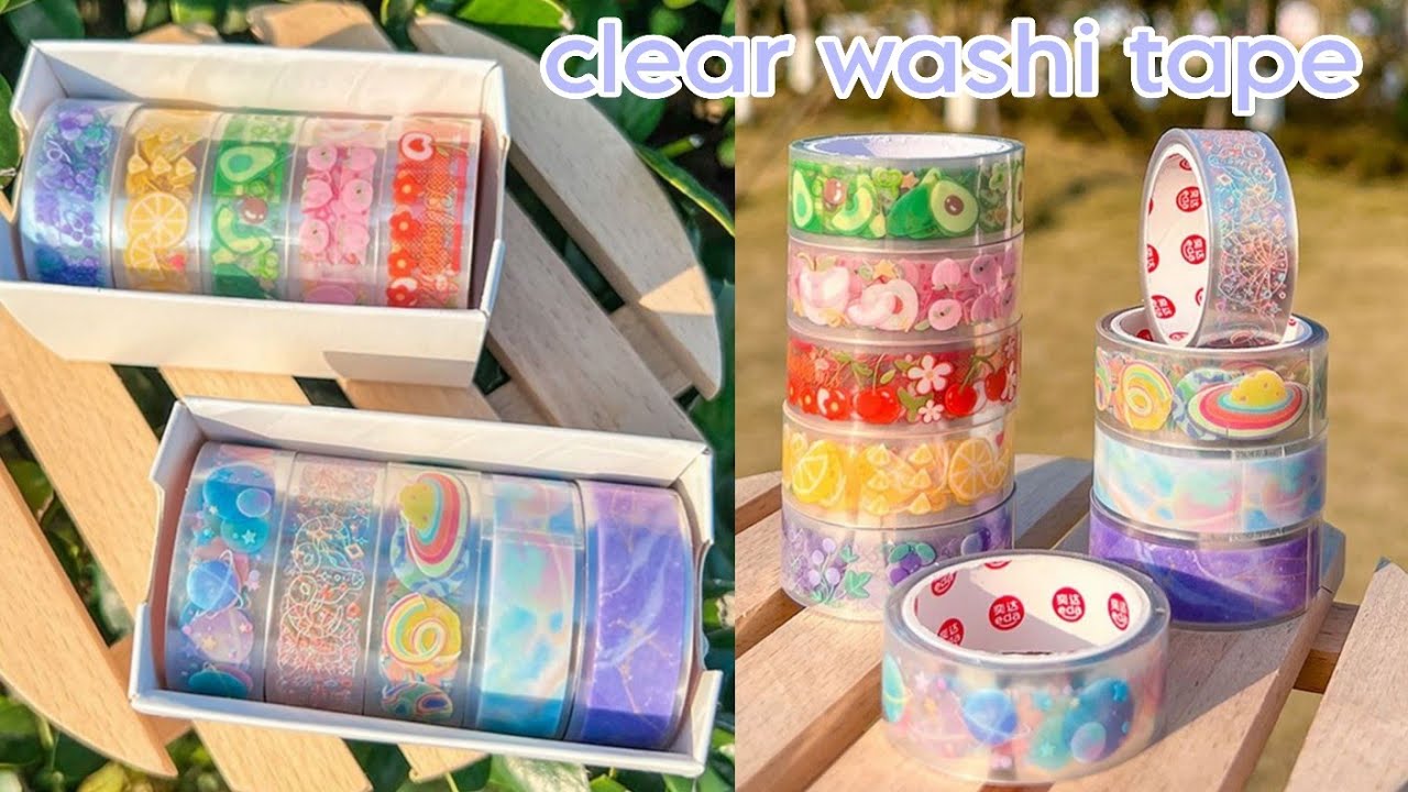 Fruit 🍓 and butterfly 🦋 clear washi tape | transparent washi tape #youtube  @wafiyaartcrafts9819 