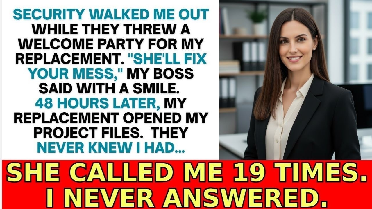 I Was Escorted Out While They Threw a Party for My Replacement - But She Opened My Files and...