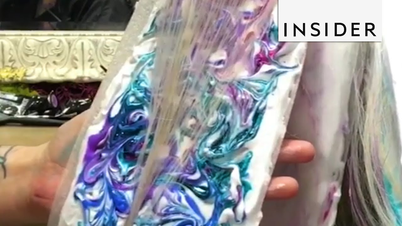 Hairstylist Creates Beautiful Hair With Hair Marbling