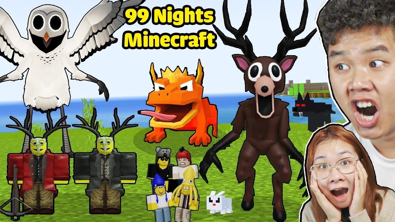 Minecraft, Nhưng bqThanh và Ốc Gặp Quái Vật 99 Nights in the Forest 🔦...