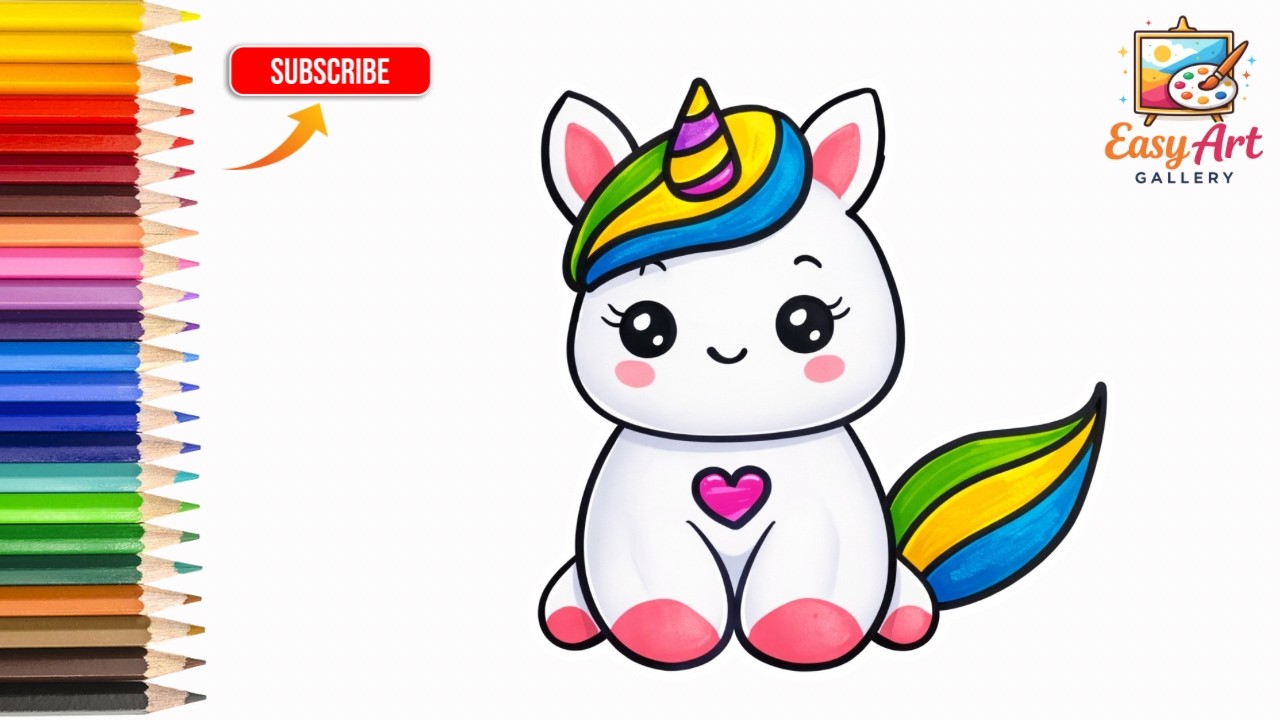 How To Draw Unicorn Step By Step | Easy Drawing For Kids