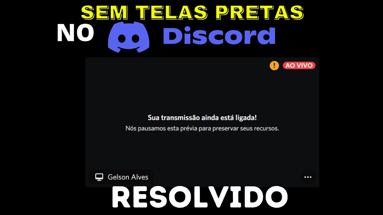 COMO RESOLVER TELA PRETA DA TRANSMISSÃO NO DISCORD, RESOLVIDO 2025 #discord #transmissão #telapreta