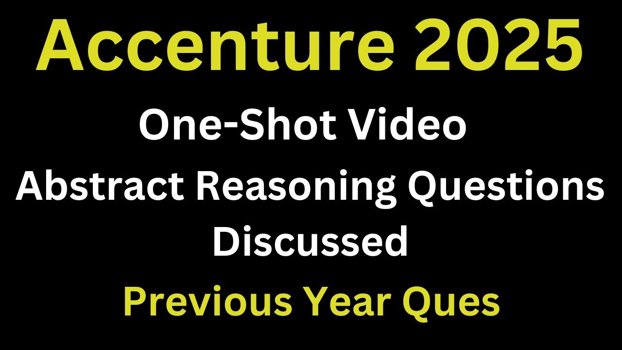 Accenture Abstract Reasoning Questions And Answers | Accenture Cognitive Assessment 2025 | One-Shot