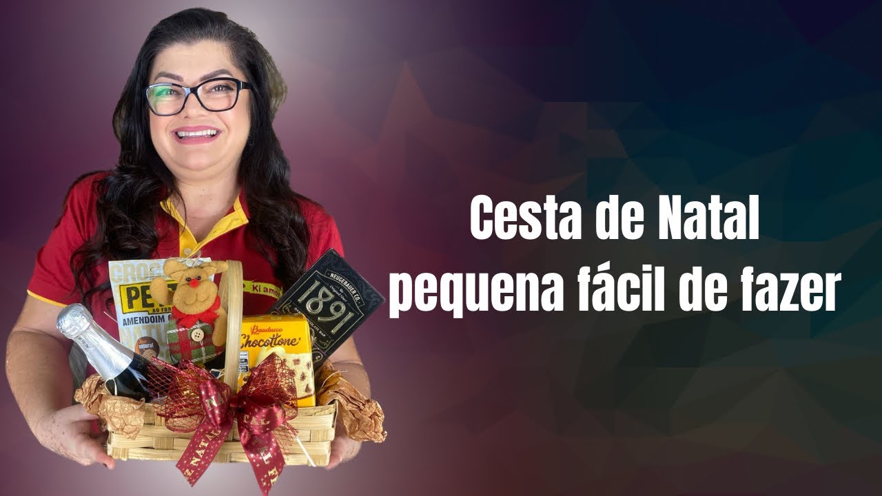 Cesta de Natal pequena f&aacute;cil de fazer
