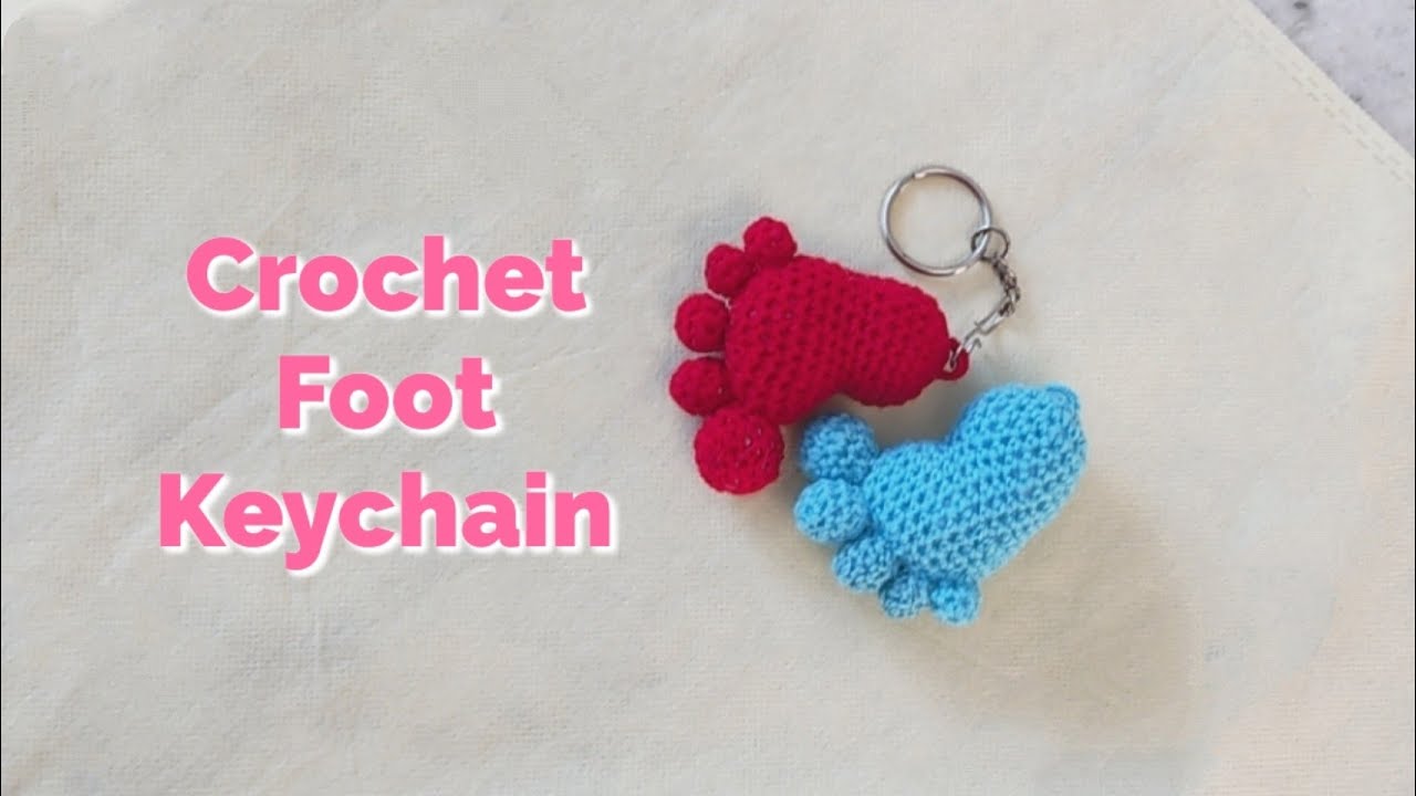 Crochet foot 🦶 keychain बनाना सीखें with english abbreviation #crochetkeychain #crochetfootkeychain