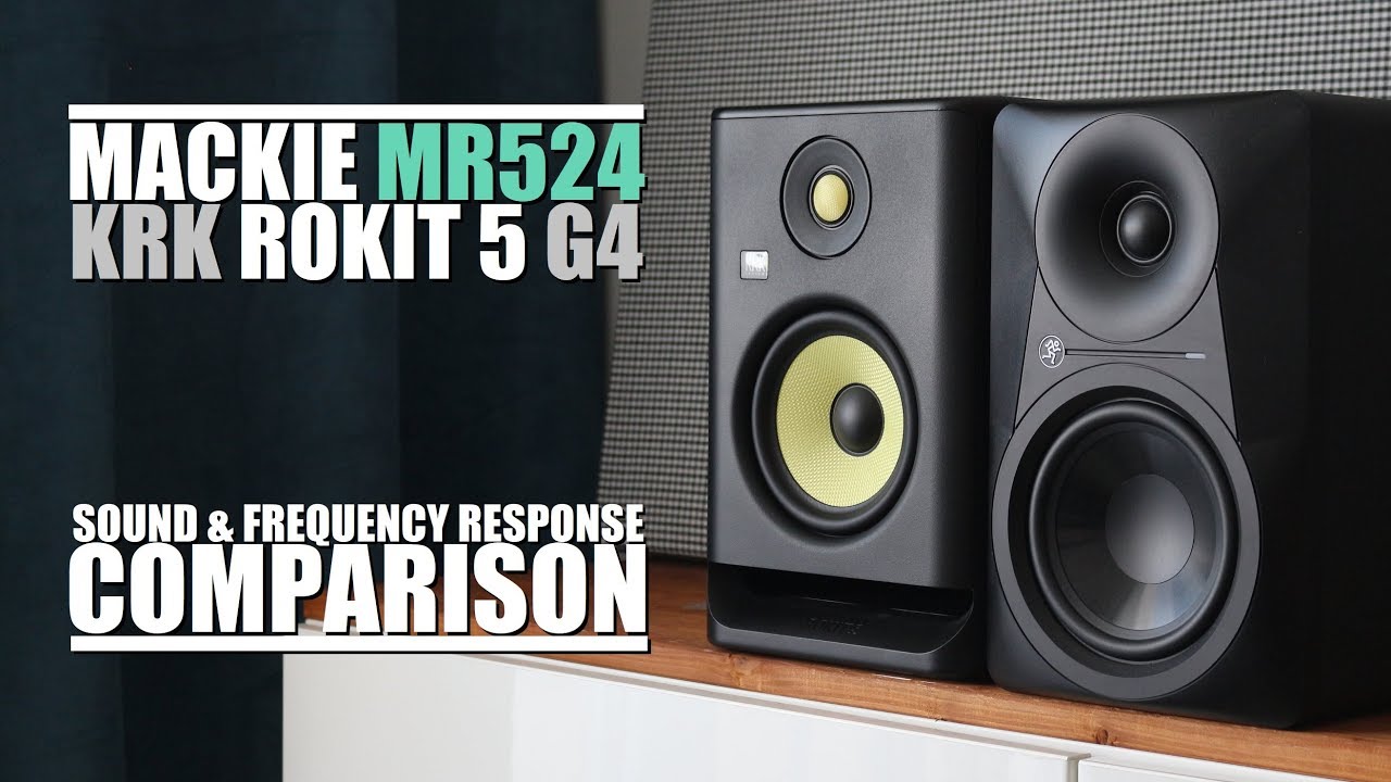 KRK Rokit 5 G4 RP5G4 vs Mackie MR524  ||  Sound & Frequency Response Comparison