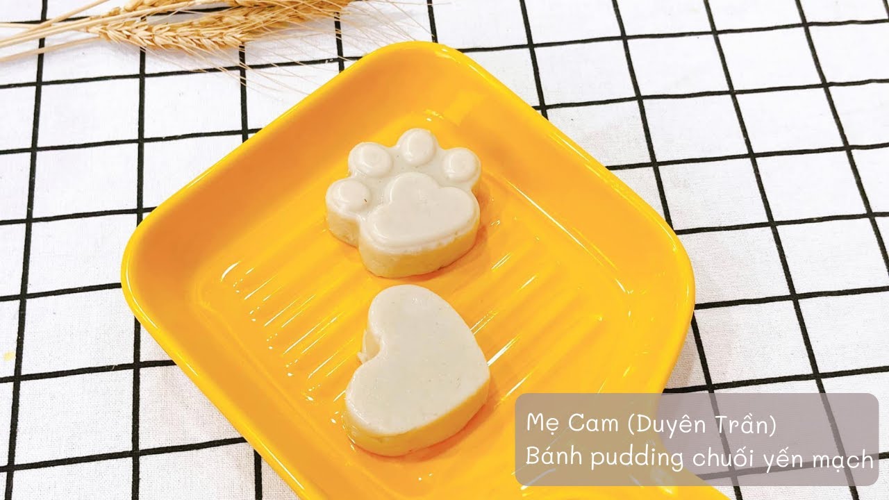 Bánh pudding chuối yến mạch cho bé ăn dặm từ 6 tháng | Mẹ Cam