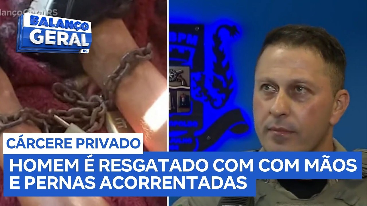 Homem é resgatado de cárcere privado com mãos amarradas e pernas acorrentadas em São Leopoldo