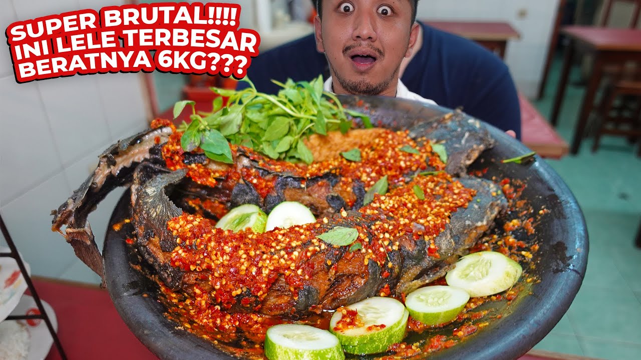 MAKAN PECEL LELE BERAT 6KG!!! INI LELE TERBESAR YG PERNAH GUE LIAT