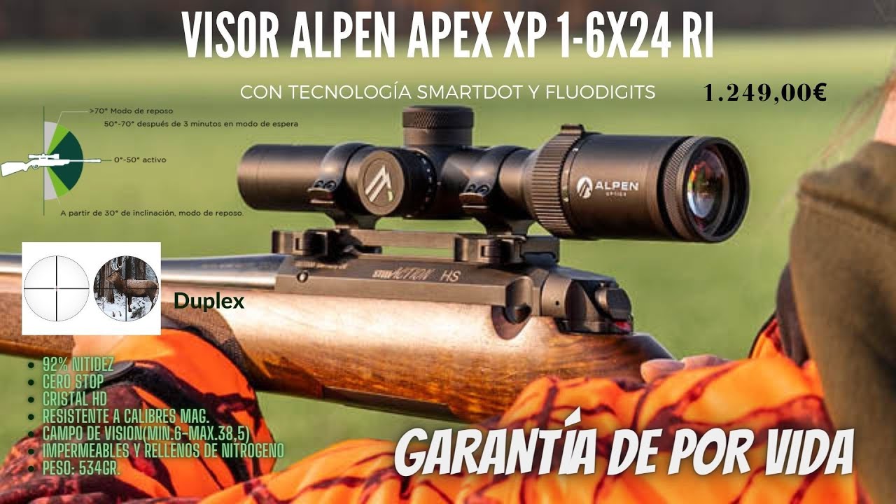 VISOR DE BATIDA ALPEN OPTICS XP 1-6X24RI SMARTDOT #cazar #naturaleza #montería #monteria #batidas