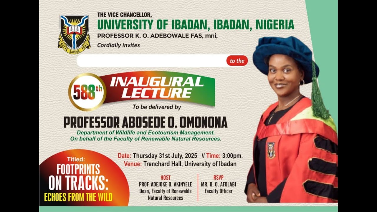 University of Ibadan 588th Inaugural Lecture by Professor Abosede O. Omonona