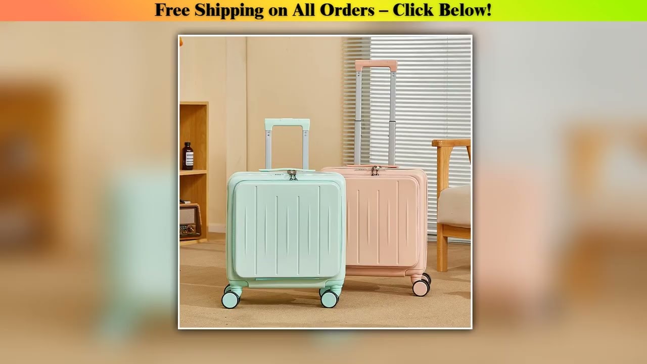 Light Weight Suitcase 18 inches Suitcase Large Capacity Travel Case Swivel Wheels Suitcase Small