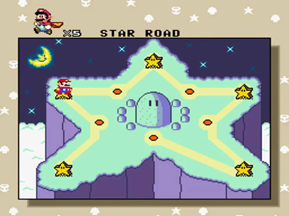 Super Mario World - Star Road 5 Key Exit (Without '!' Blocks)