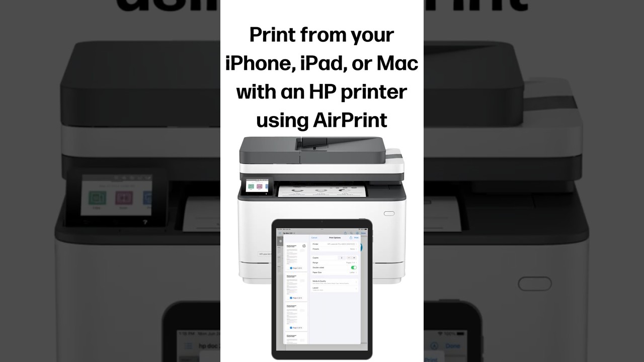 Print from your iPhone, iPad, or Mac with an HP printer using AirPrint #shorts