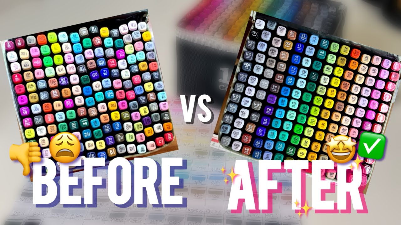 *.Unboxing 168 Colours Marker Set AND Organising them✨+ making a New swatch palette 🎨.*