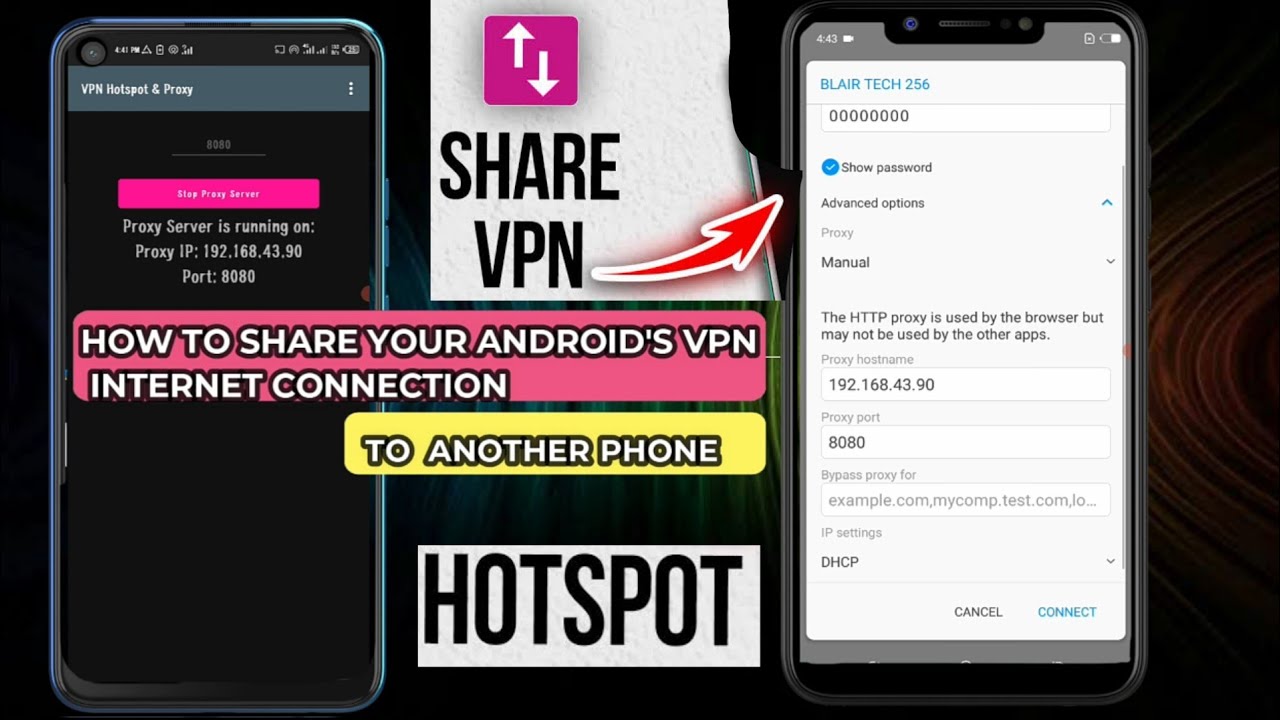 Как поделиться VPN-подключением Android с другим телефоном