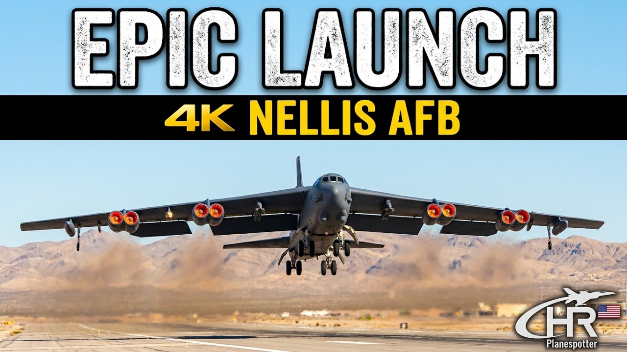 4K | Nellis AFB Red Flag 23-1 | Launch B52,Voyayer A330, KC-135, F-16 ,A-10,F-22,F-35 ,HH-60