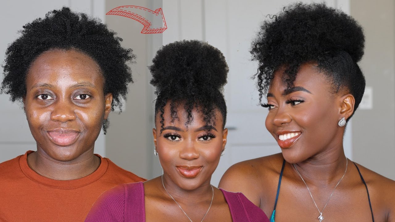 The Easy Hairstyle On Short 4C Natural Hair For Summer - Curly Bangs