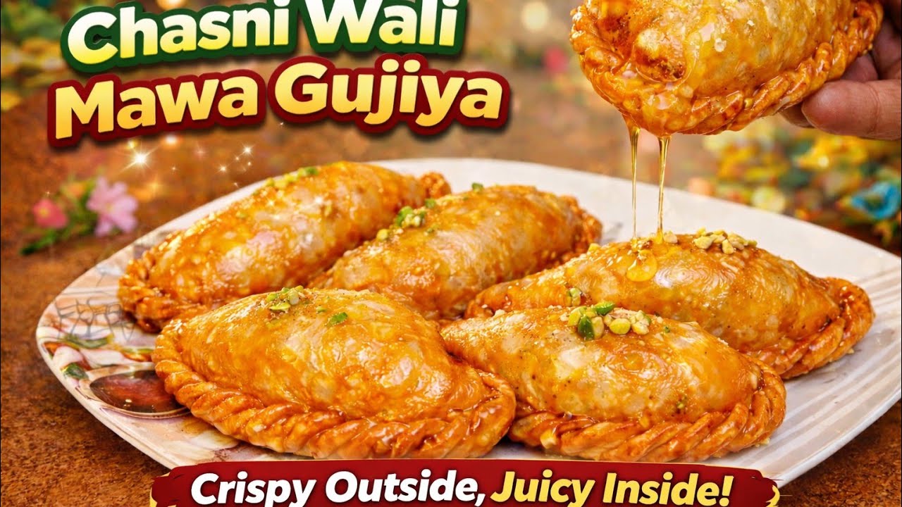 Chasni Wali Mawa Gujiya 🤤💛 | Crispy Outside, Juicy Inside | Holi Special Sweet