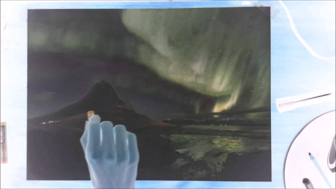 Northern lights - timelapse drawing