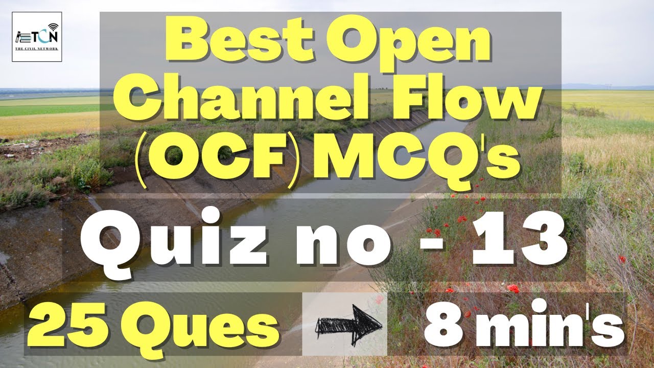 Open Channel Flow MCQ's | OCF MCQ's | Civil Engineering MCQ for Competitive Exams