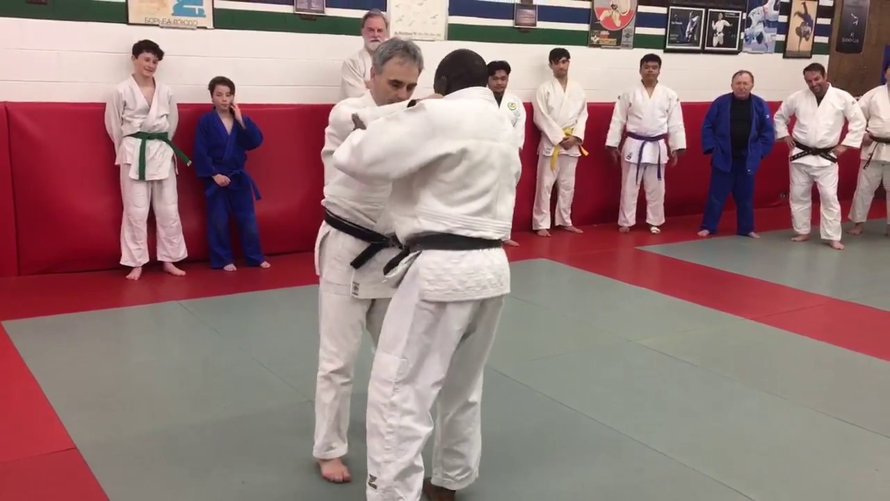Foot sweep demo by Olympian Pierre Sene at Cahill's Judo Academy.
