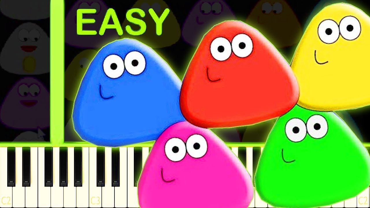 POU COLOR MATCH SONG - EASY Piano Tutorial