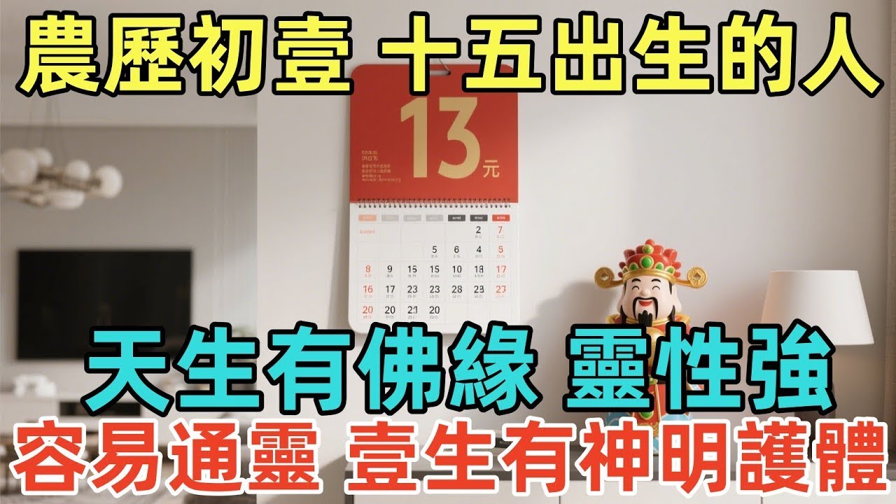 農歷初壹、十五出生的人，天生有佛緣，靈性強！容易通靈，壹生有神明護體！ Pb1ncQLu8kg