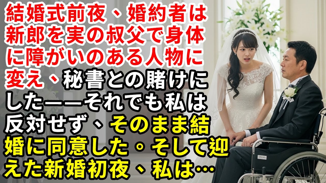 結婚式前夜、婚約者は新郎を実の叔父で身体に障がいのある人物に変え、秘書との賭けにした——それでも私は反対せず、そのまま結婚に同意した。そして迎えた新婚初夜、私は…
