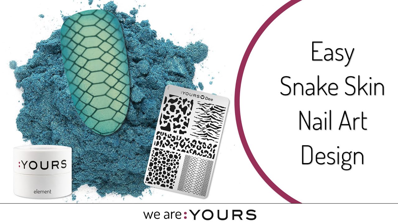 Easy Snake Skin Design I Made with stamping nail art & pigments