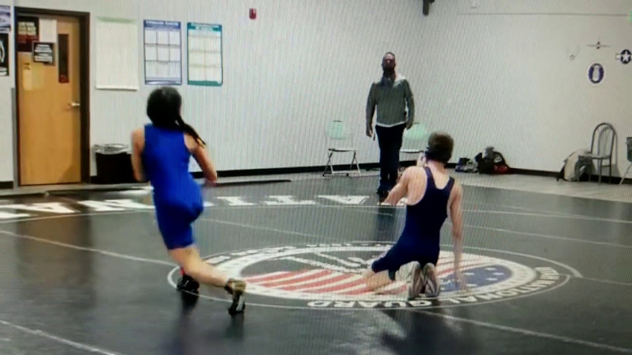 Wrestling 2020 during Covid - girl vs boy wrestling - good match - boy got bloody nose