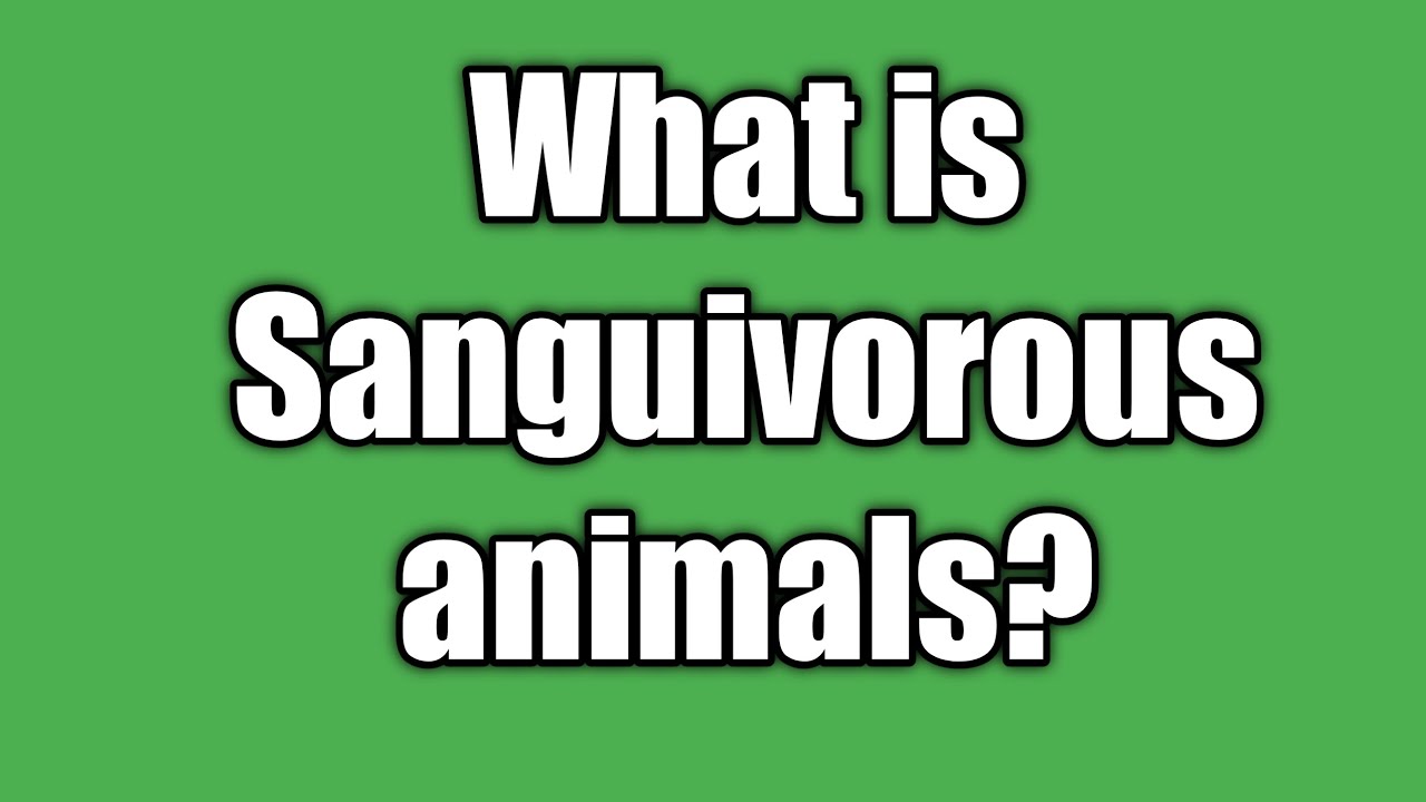 SANGUIVORES ANIMALS, SANGUIVOROUS ORGANISMS.