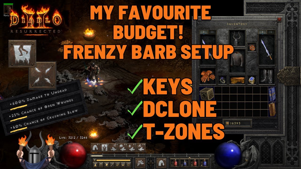 Diablo 2 Barbarian Guide: BUDGET FRENZY | KEY FARMING | DCLONE WITH EASE!🤑