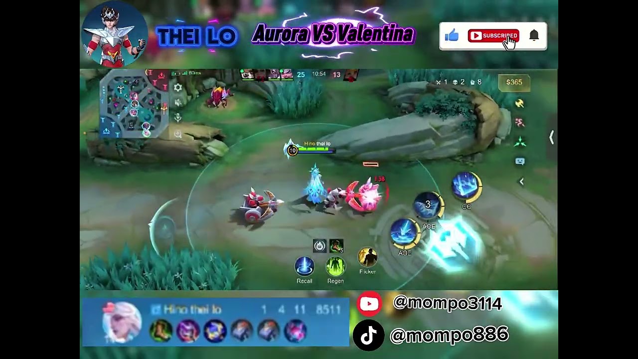 Mobile legends.   Ourora VS Valentina😘😘
