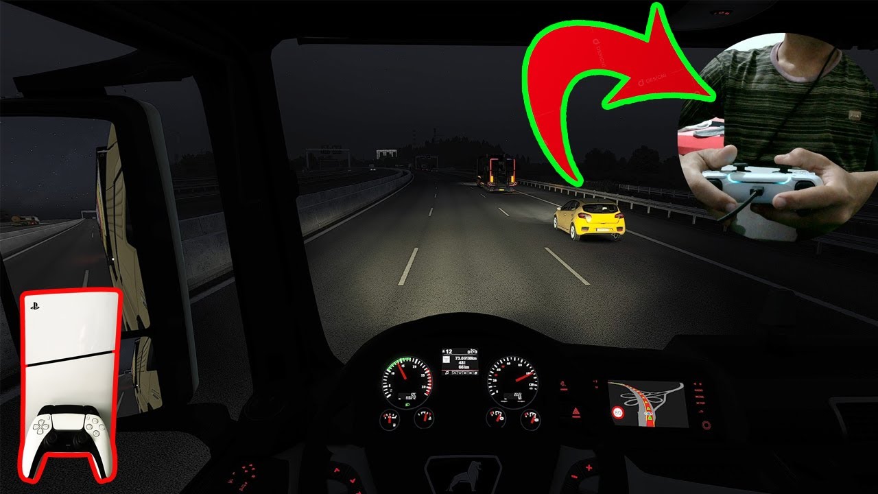 ETS 2 no Playstation 5 será assim - Carregando Muretas na Alemanha na MADRUGADA