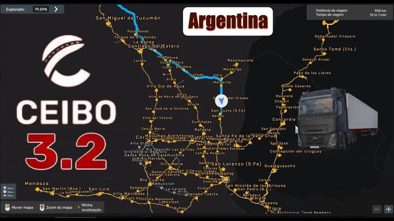 ETS2 Argentina- viagem de caminhão  - CEIBO 3.2/ VOLVO 780 V8-