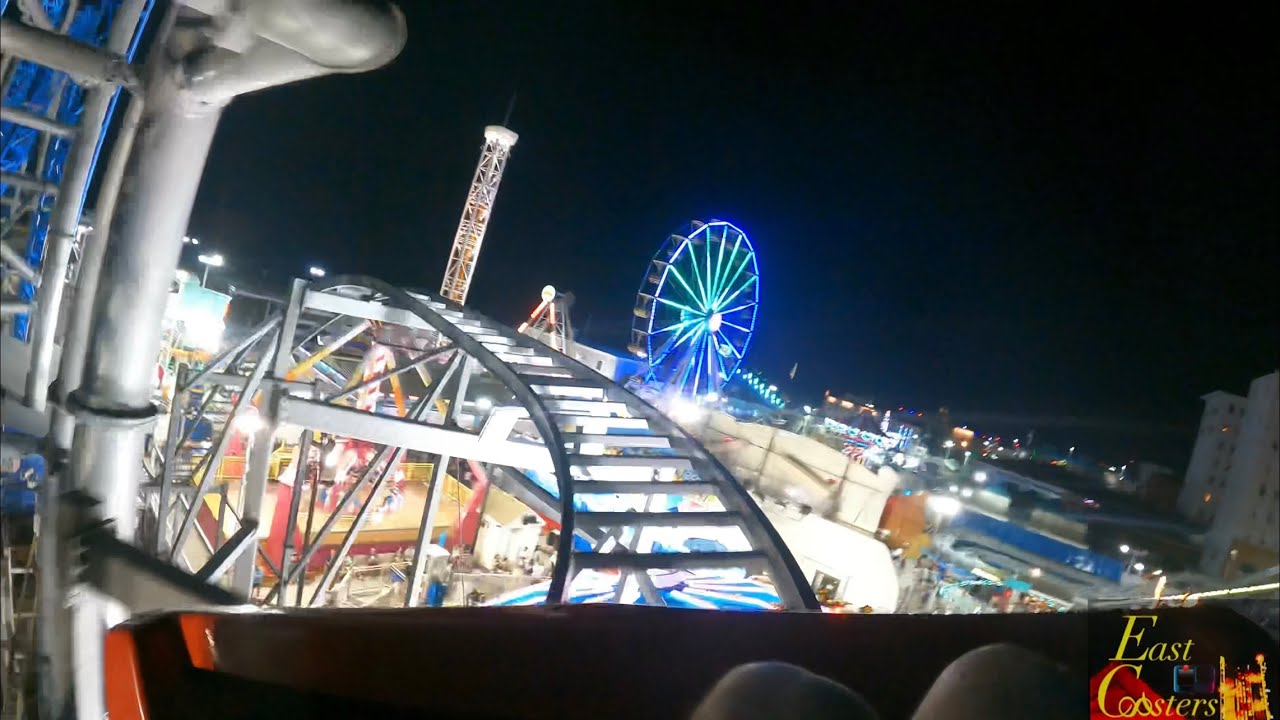 Wild Waves POV at Night 4K 60fps Playland's Castaway Cove Ocean City, NJ