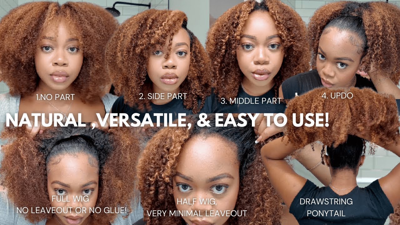 😱YOU NEED THIS WIG! SO NATURAL! NO LACE! NO LEAVE OUT! NO GLUE! HAIRGIVENHAIR KINKY CURLY WIG