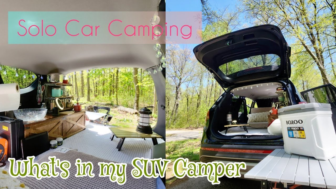 🚘🚙 What's In My SANTA FE Camper / Solo SUV Car Camping Gear & No Build Setup